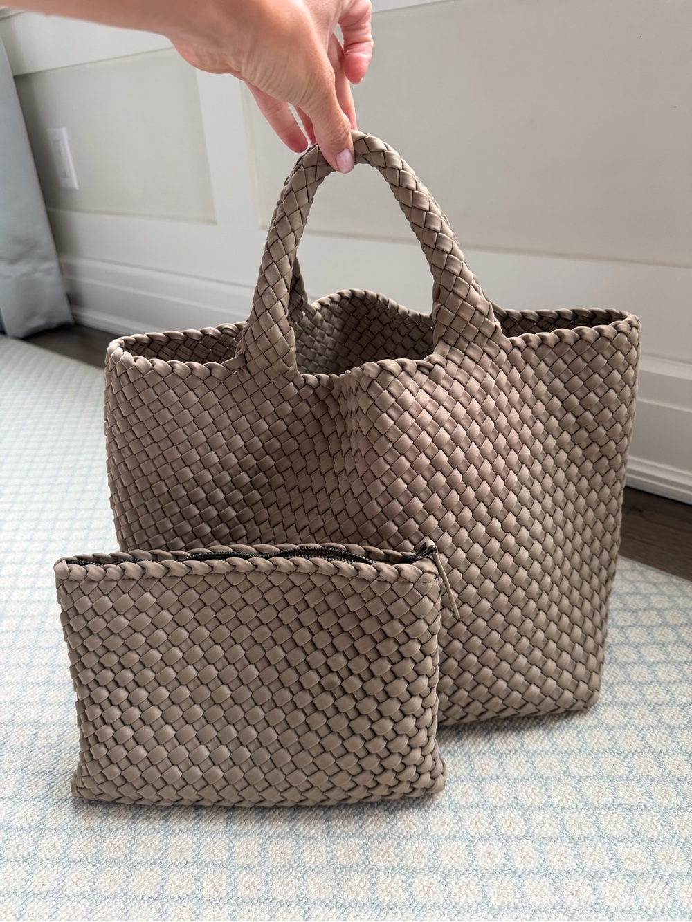 Naghedi St. Barths Medium Tote with Zip Pouch - Cashmere